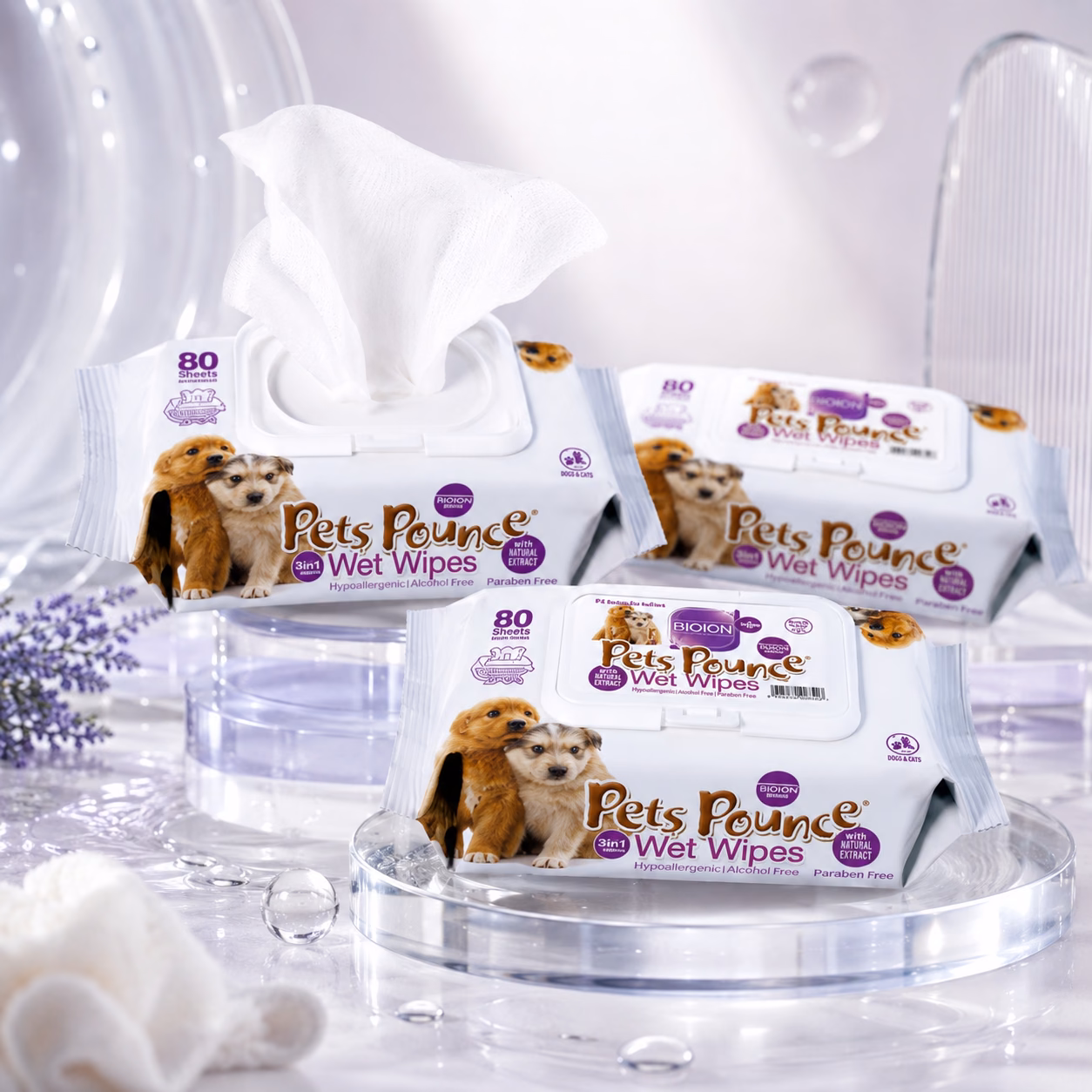 Bioion Pets Pounce Pet Wet Wipes 80 Sheets product image 1